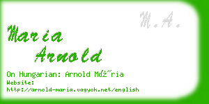 maria arnold business card